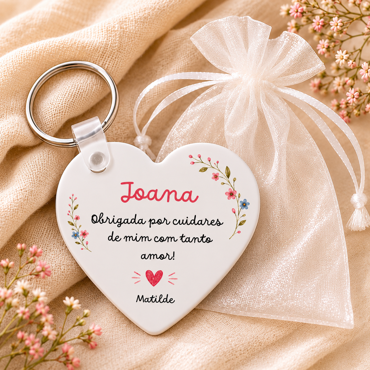 Porta chaves personalizado para educadora professora ou auxiliar