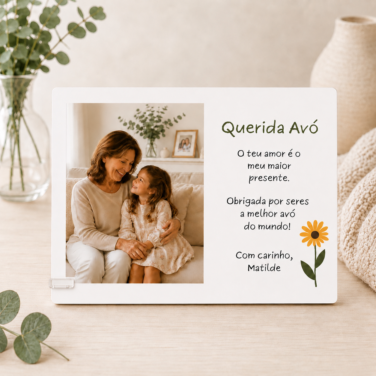 Moldura personalizada com fotografia para avó
