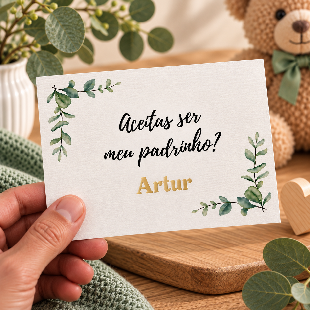 Cartão convite personalizado para padrinho 
