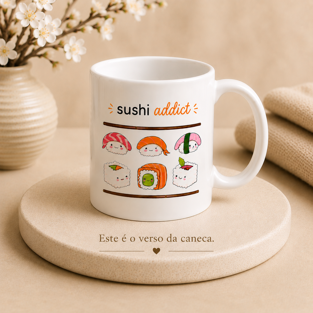 Caneca personalizada sushi addict 