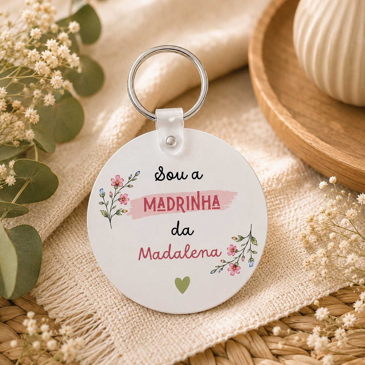 Porta chaves convite madrinha 
