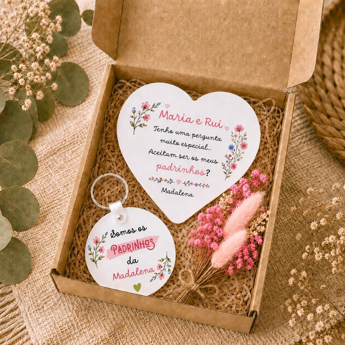Box convite personalizado padrinhos