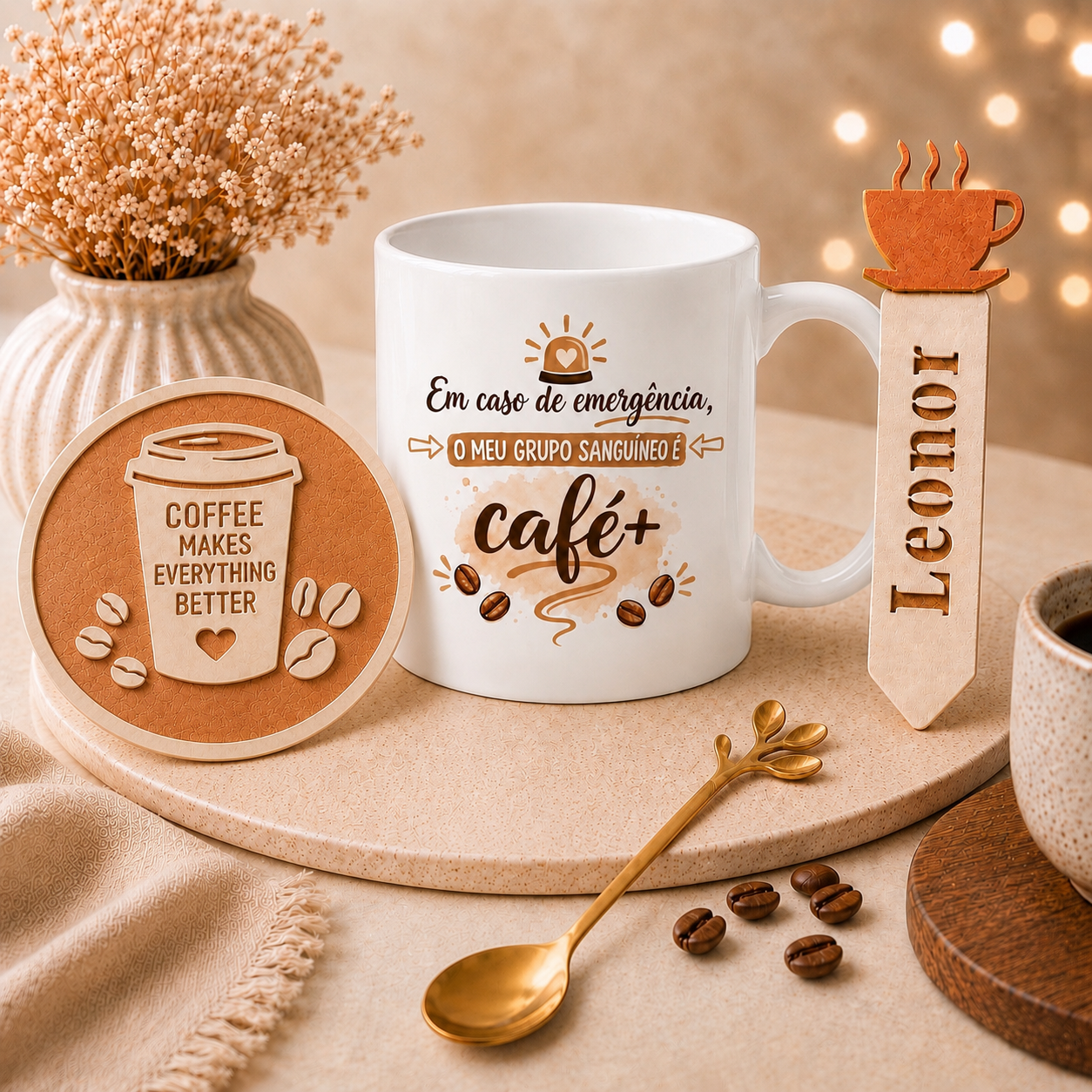 Caixa presente personalizada para amantes de café 