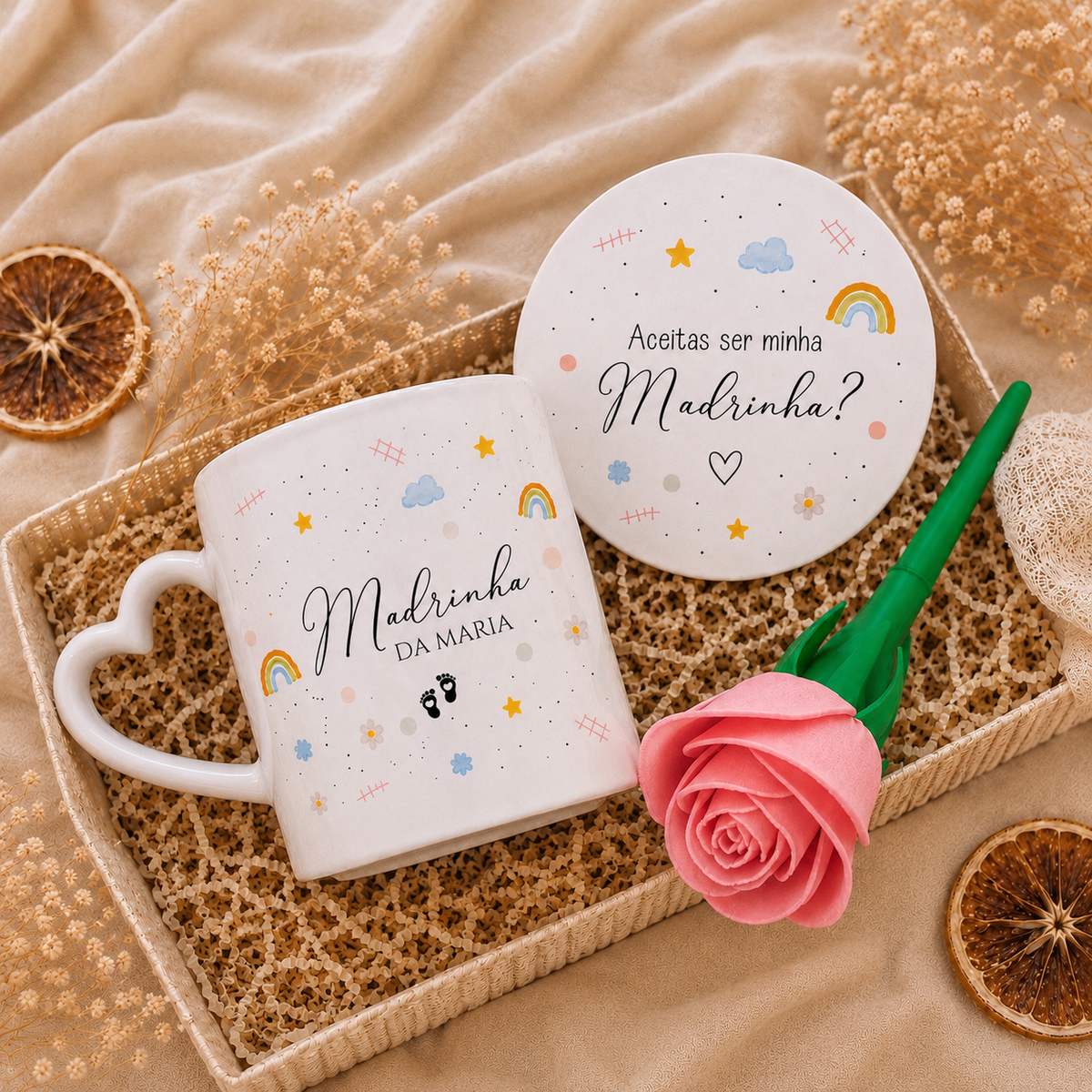 Convite para madrinha de menina personalizado 
