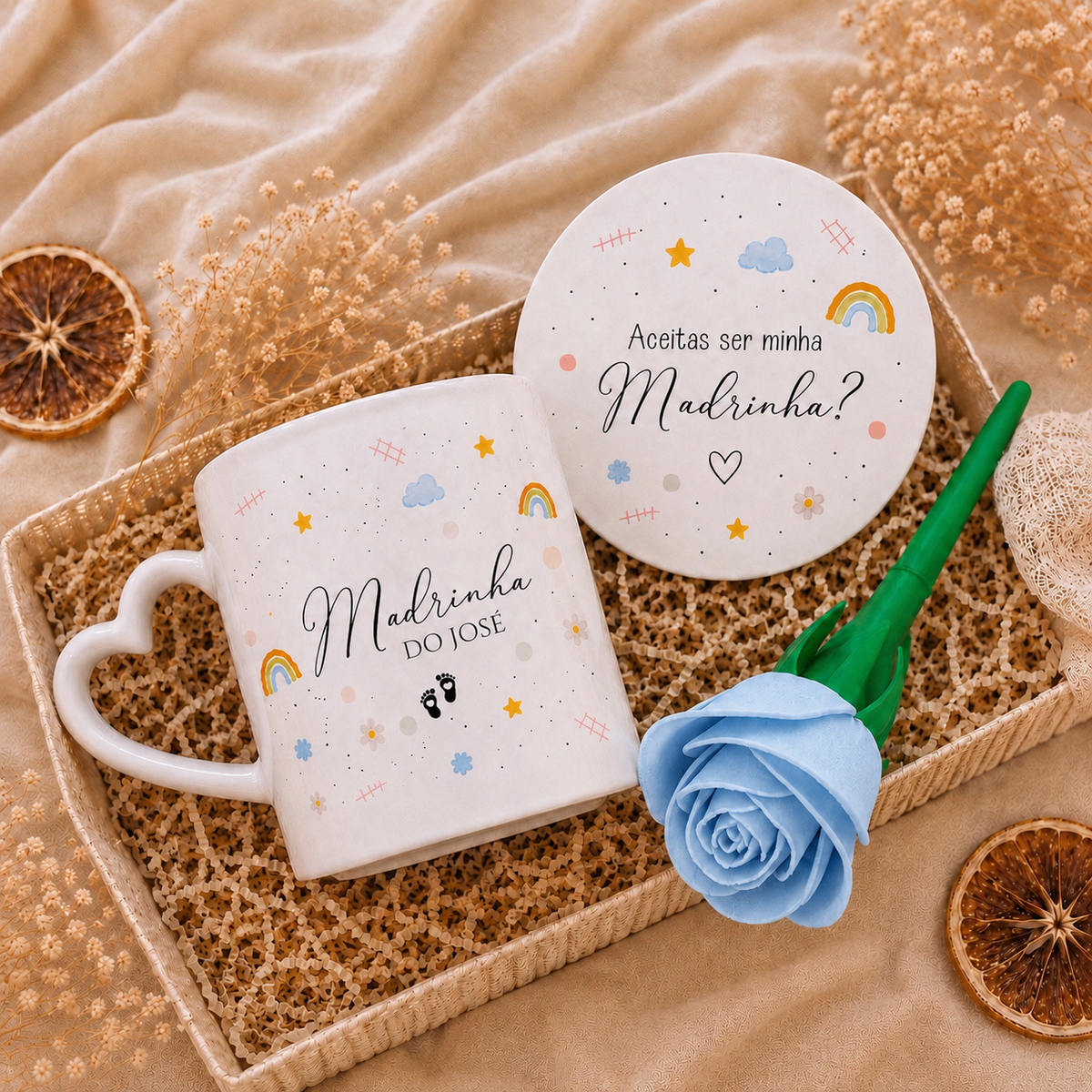 Convite personalizado madrinha de menino 