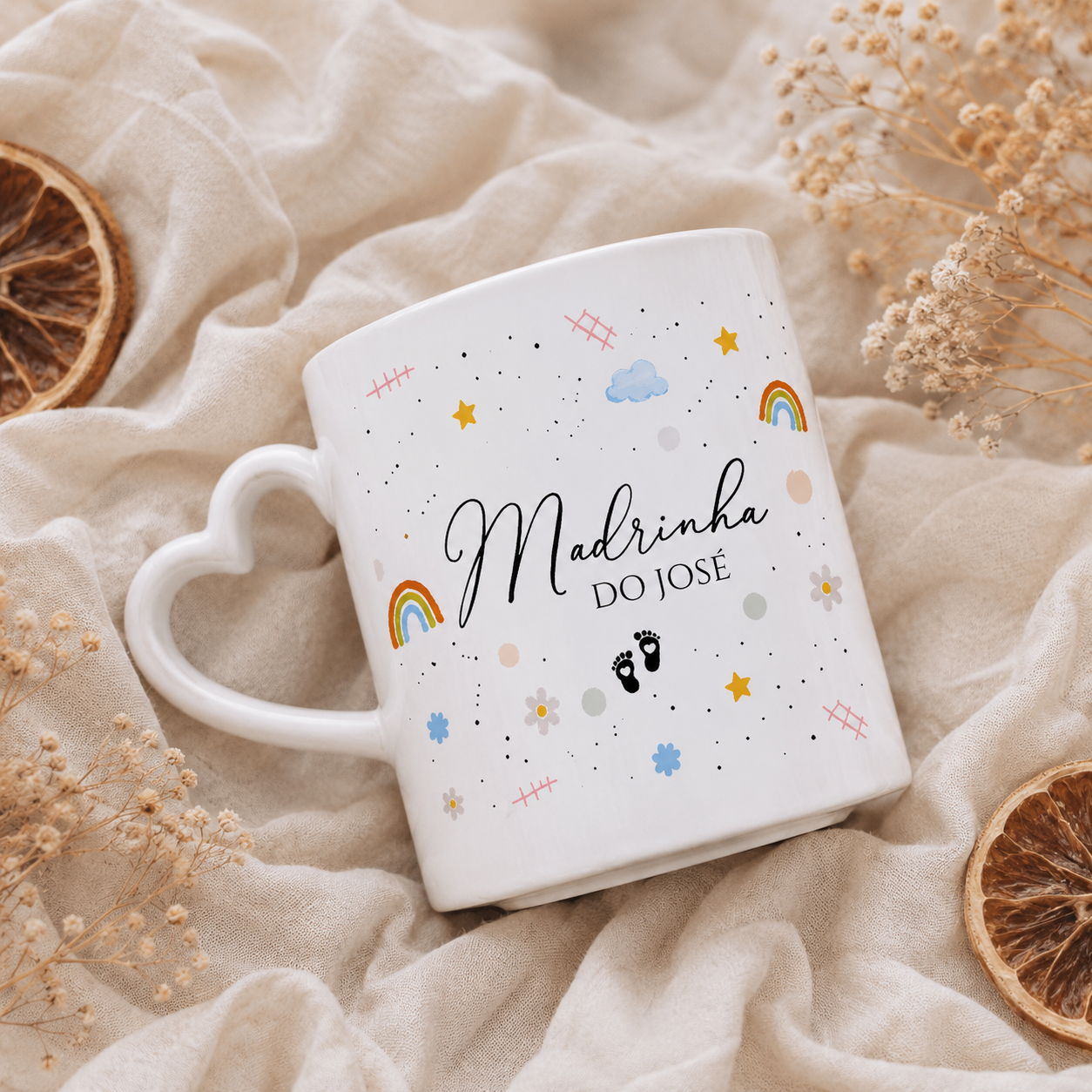 Caneca personalizada madrinha menino