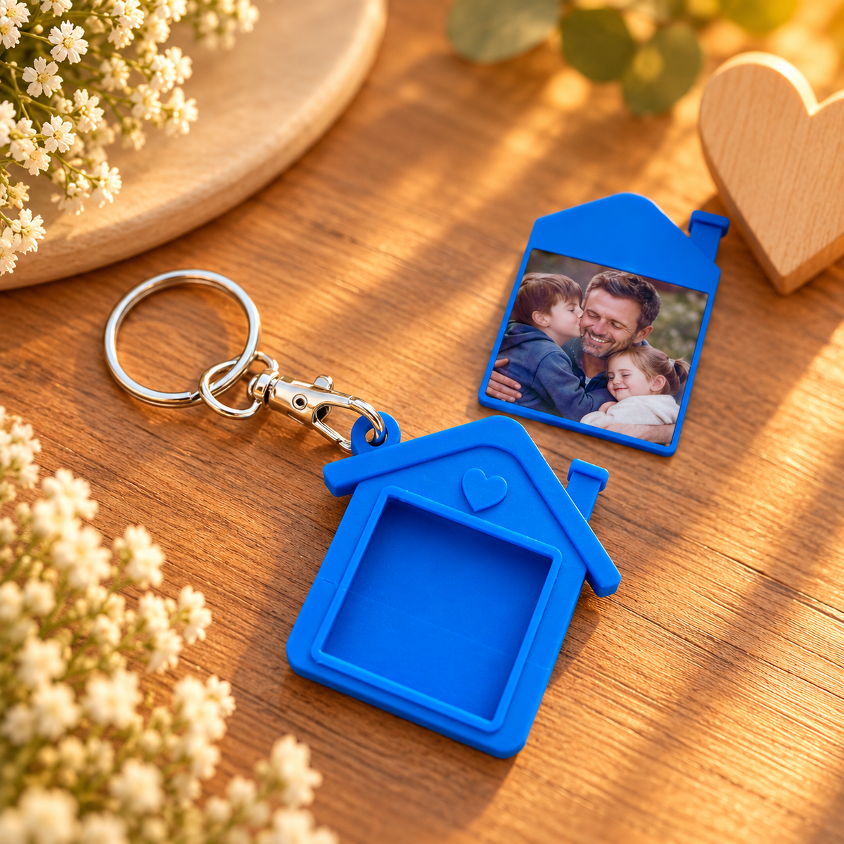 Porta chaves com fotografia para o pai 