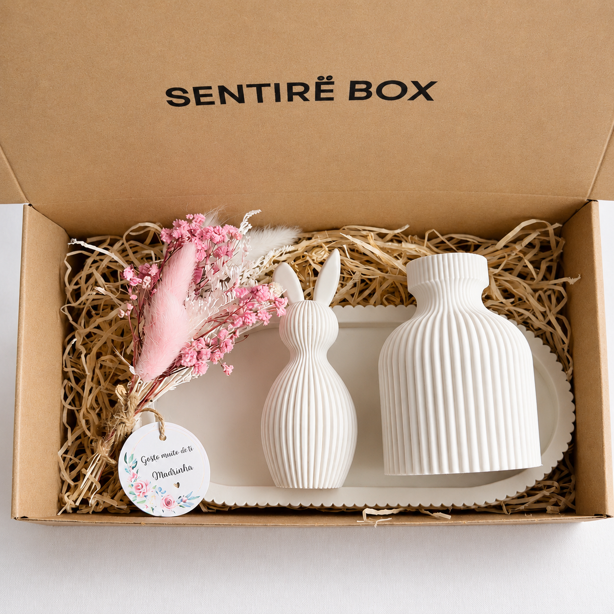 Box ‘Jarra com Coelhinho e Flores Secas’