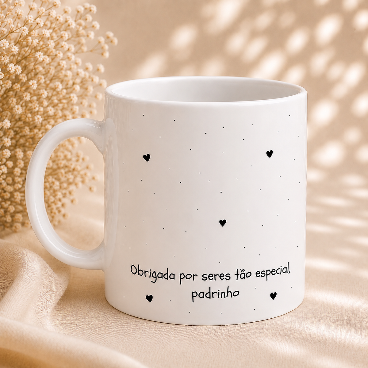 Caneca personalizada com mensagem para padrinho 