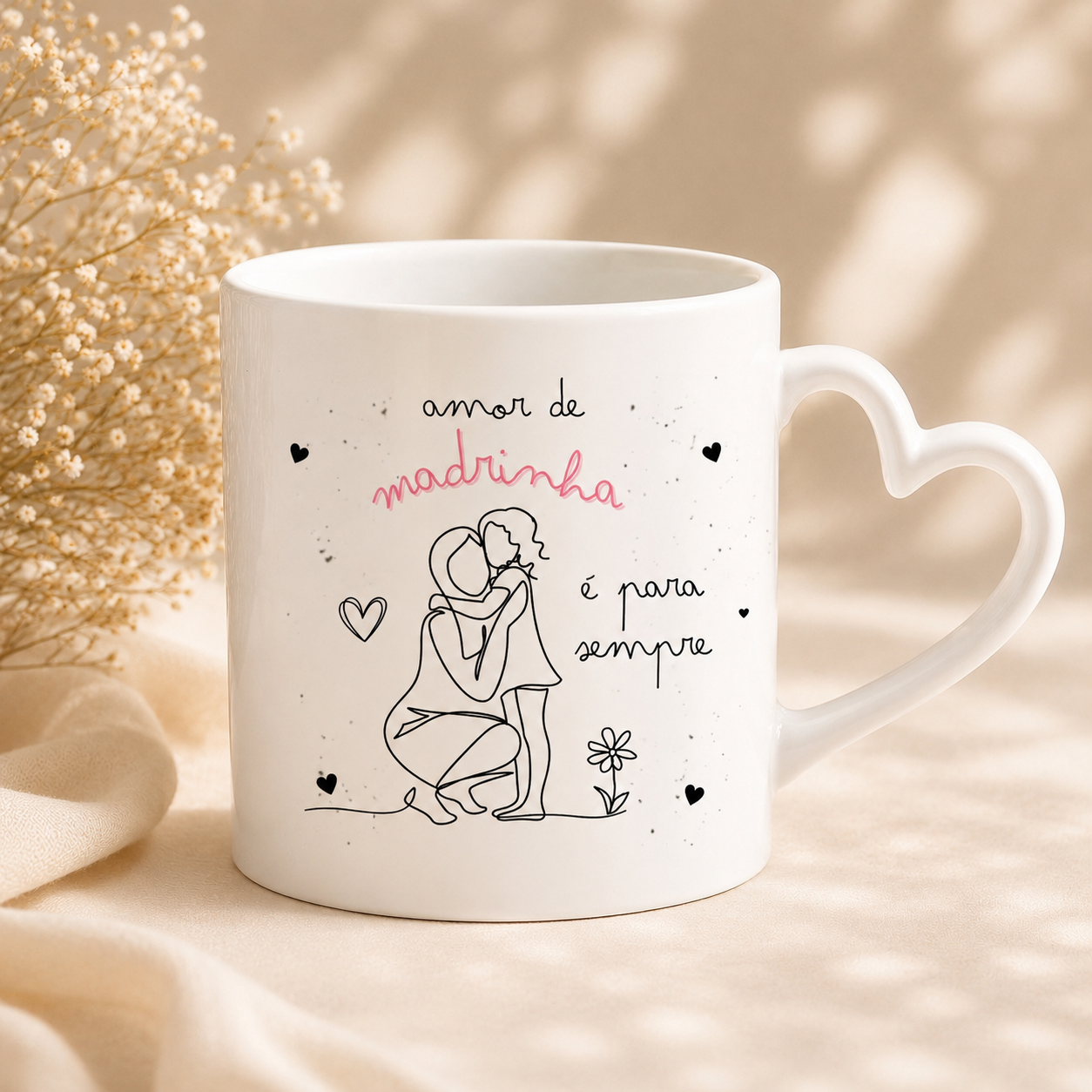 Caneca personalizada para madrinha de menina 