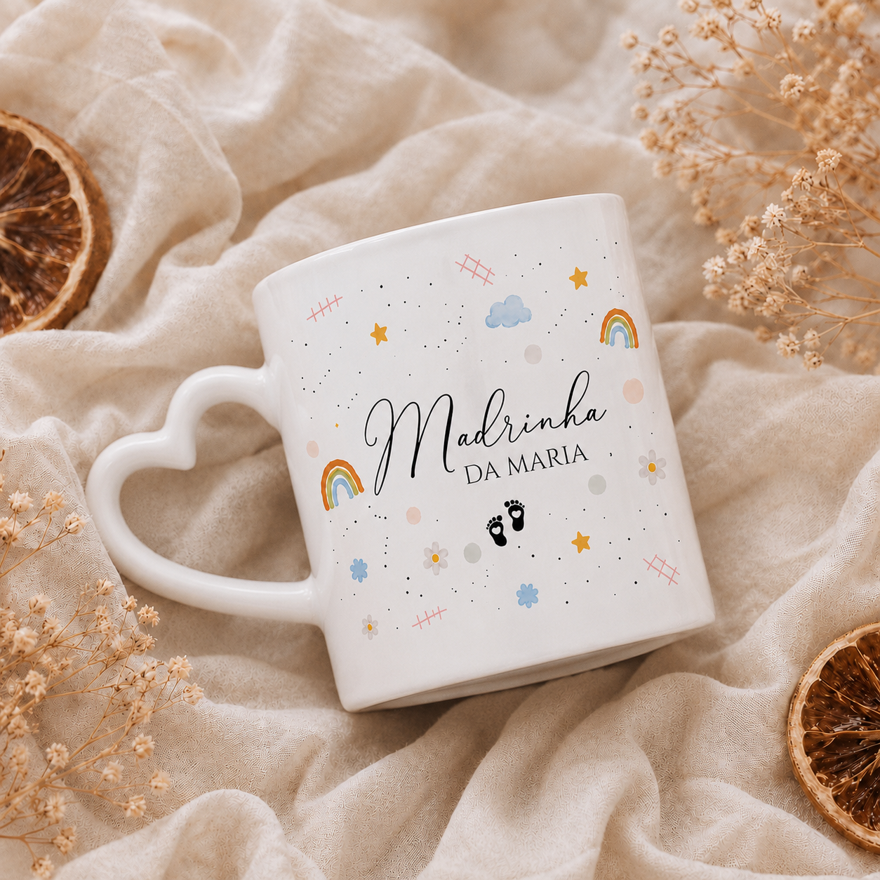 Caneca personalizada convite madrinha 