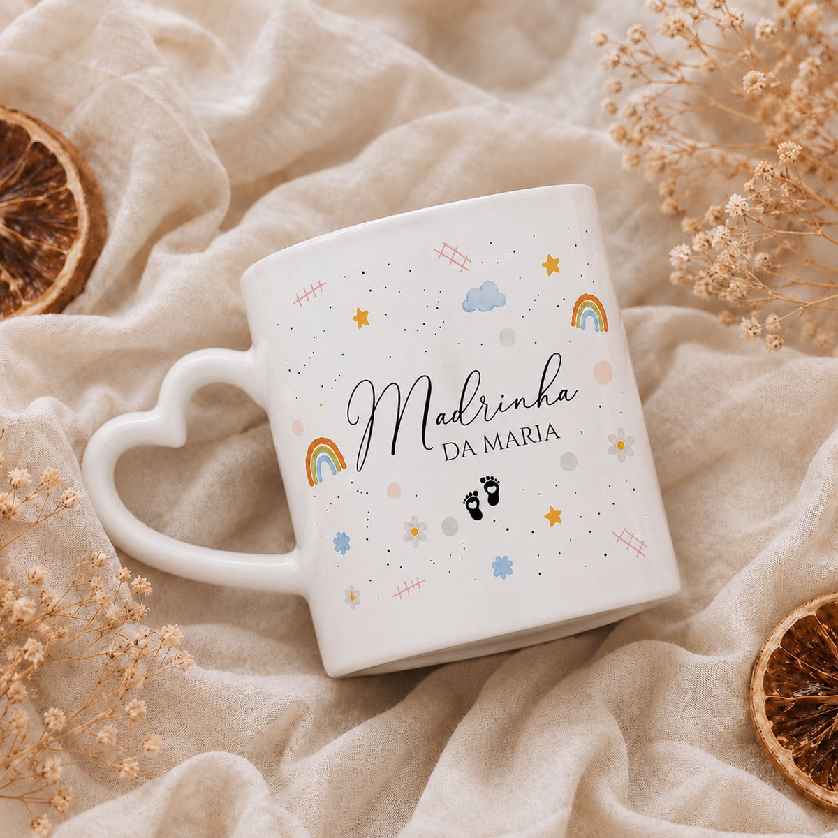 Caneca personalizada convite madrinha 