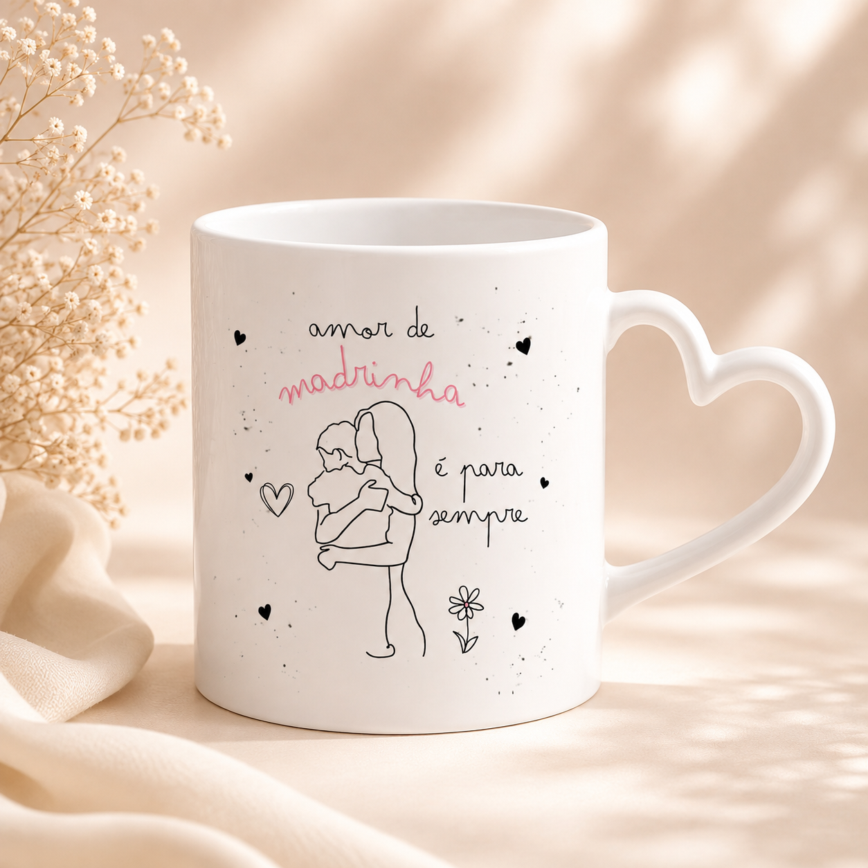 Caneca personalizada madrinha de menino 