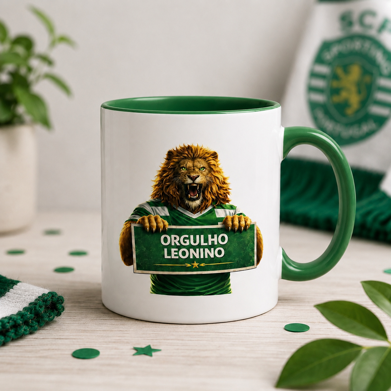 Caneca personalizada com nome para sportinguista 