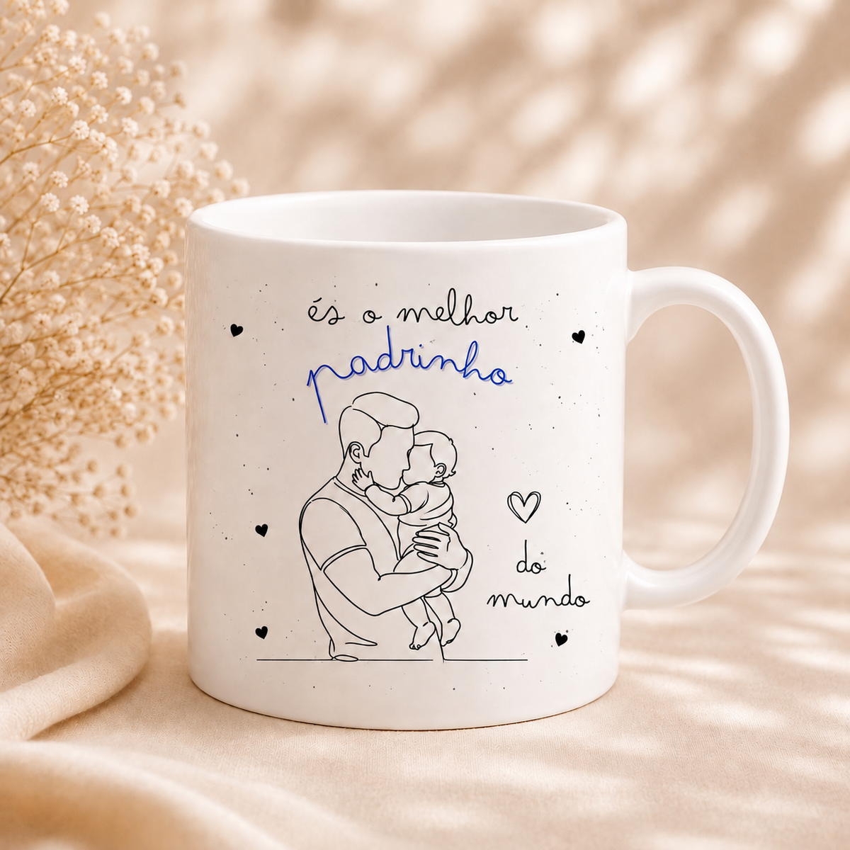 Caneca personalizada padrinho mensagem 