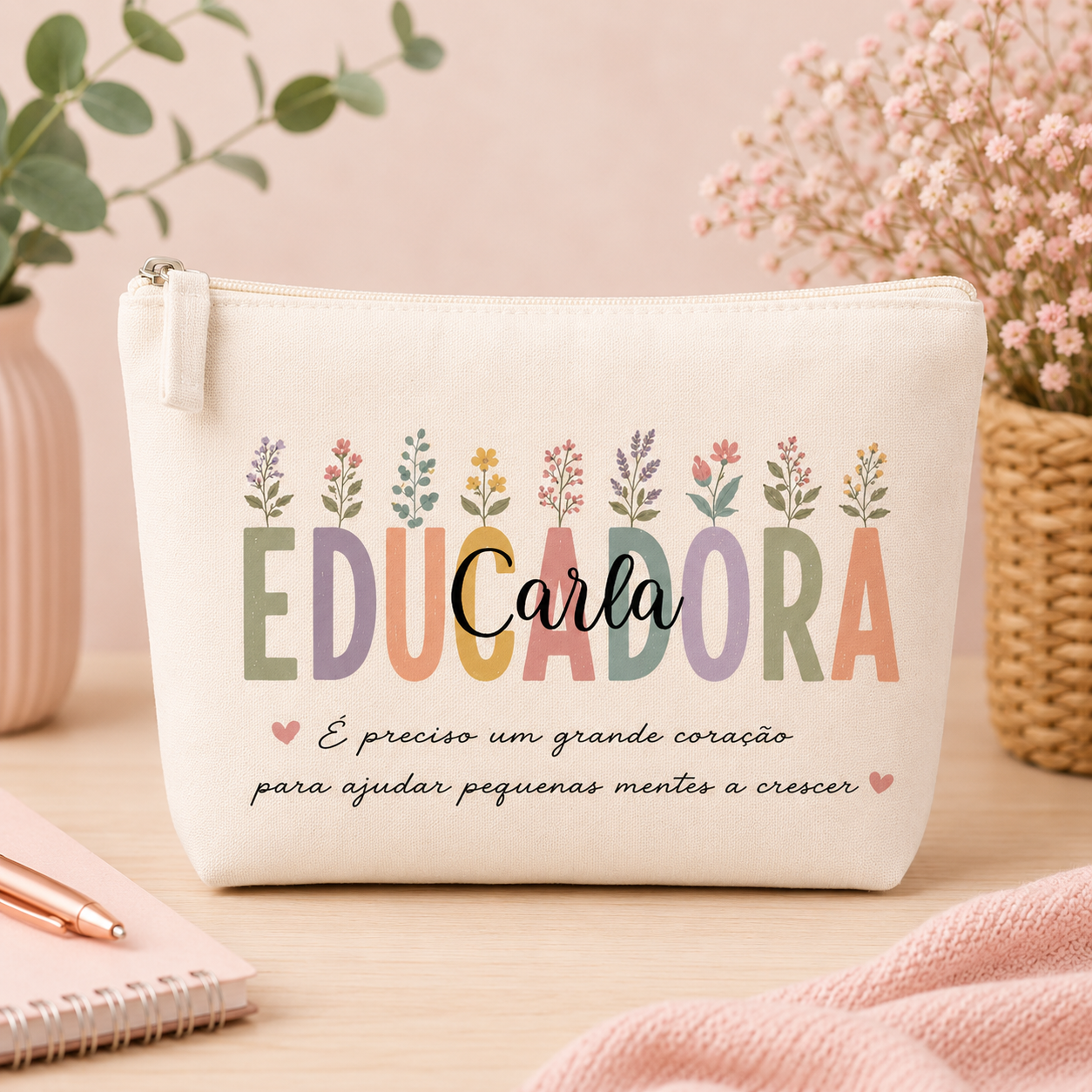 Kit Necessaire, creme de mãos e perfume Educadora
