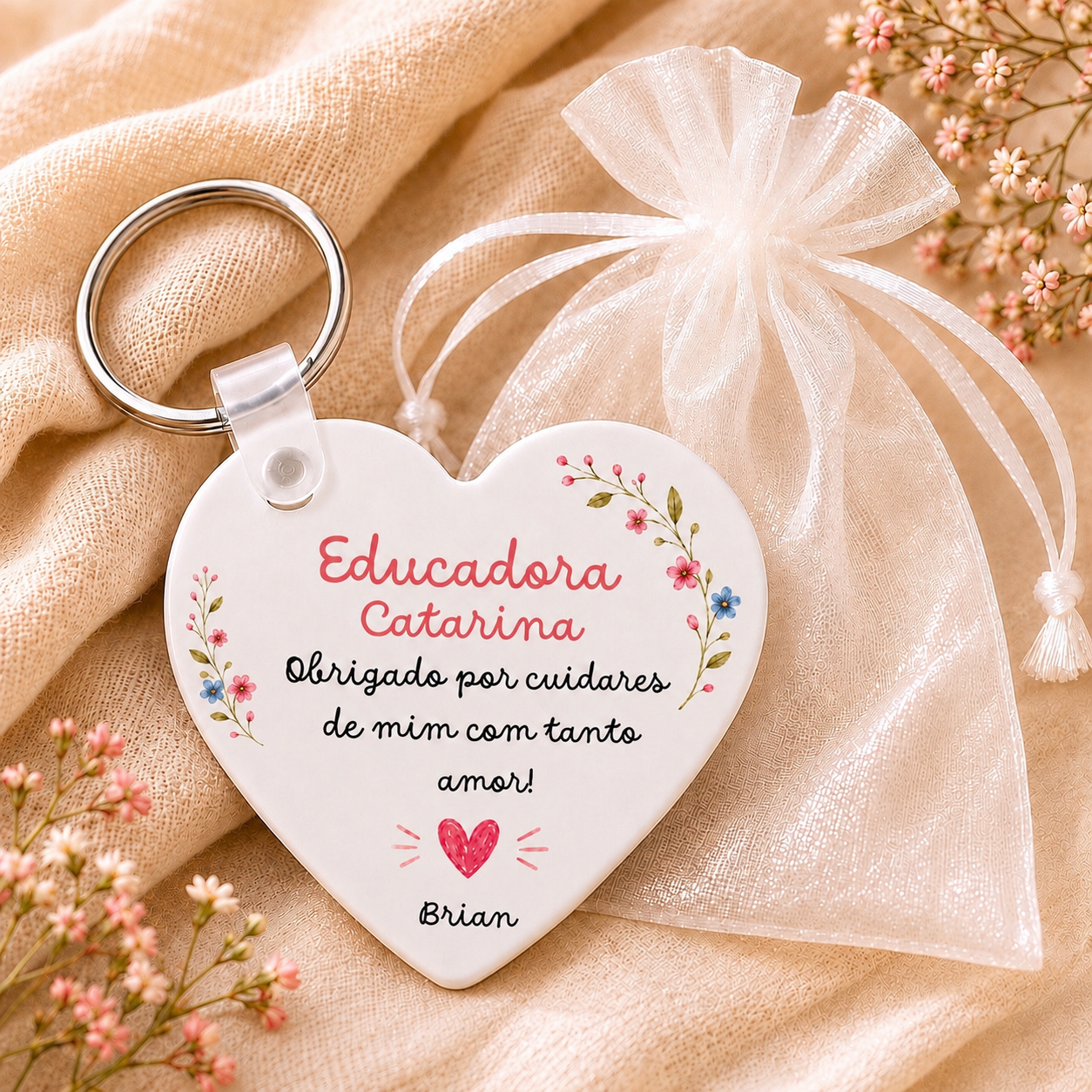 Porta chaves personalizado para educadora 