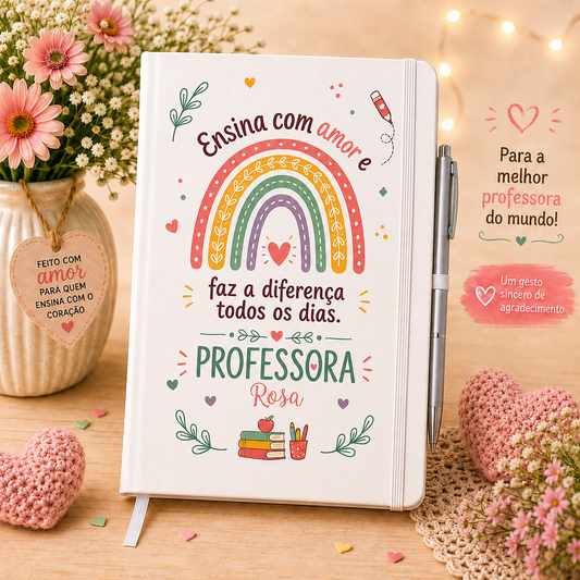 Caderno personalizado presente para professora 