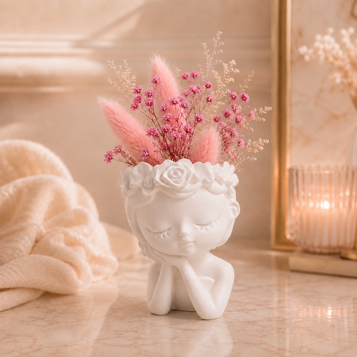 Jarra decorativa com flores 