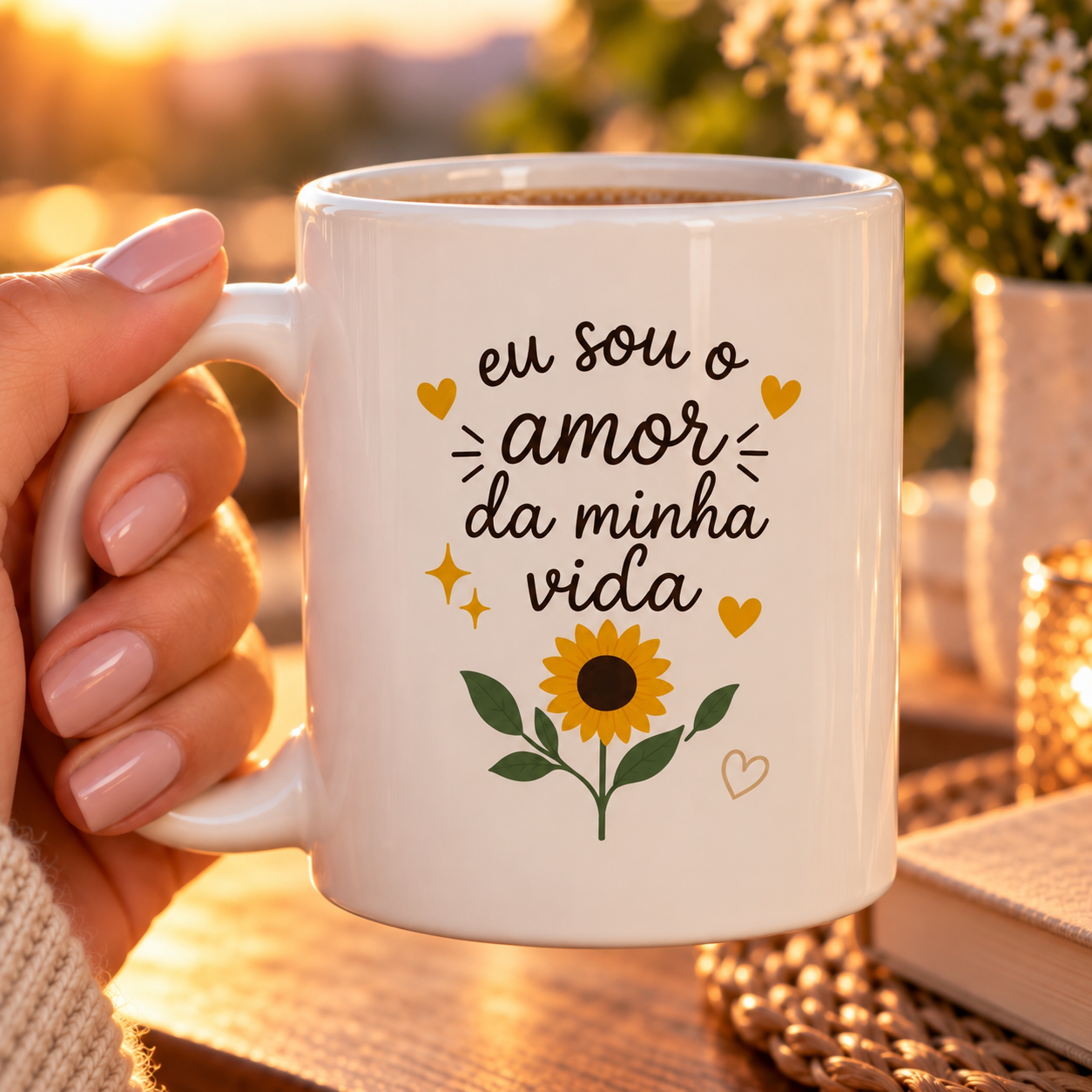 Caneca com mensagem amor próprio para ela 
