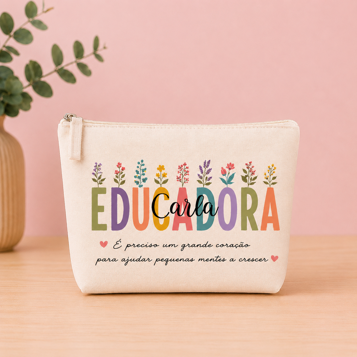 Kit Personalizado Educadora | Necessaire, creme de mãos e perfume
