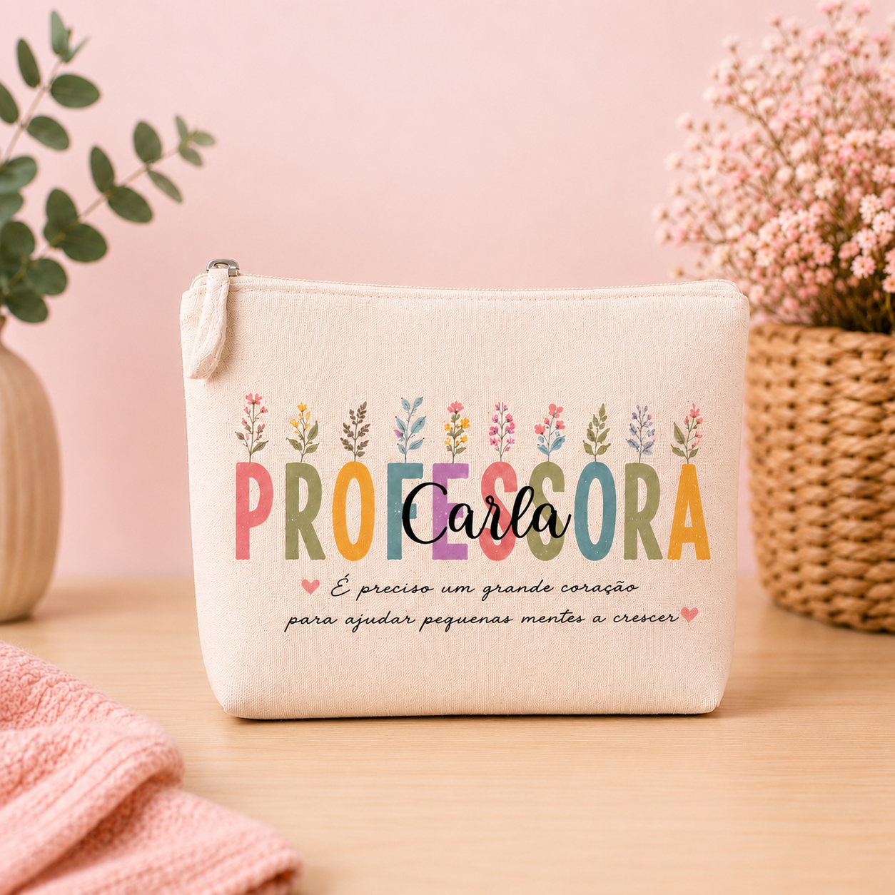 Kit Presente Professora Personalizado | Necessaire, Creme e Perfume