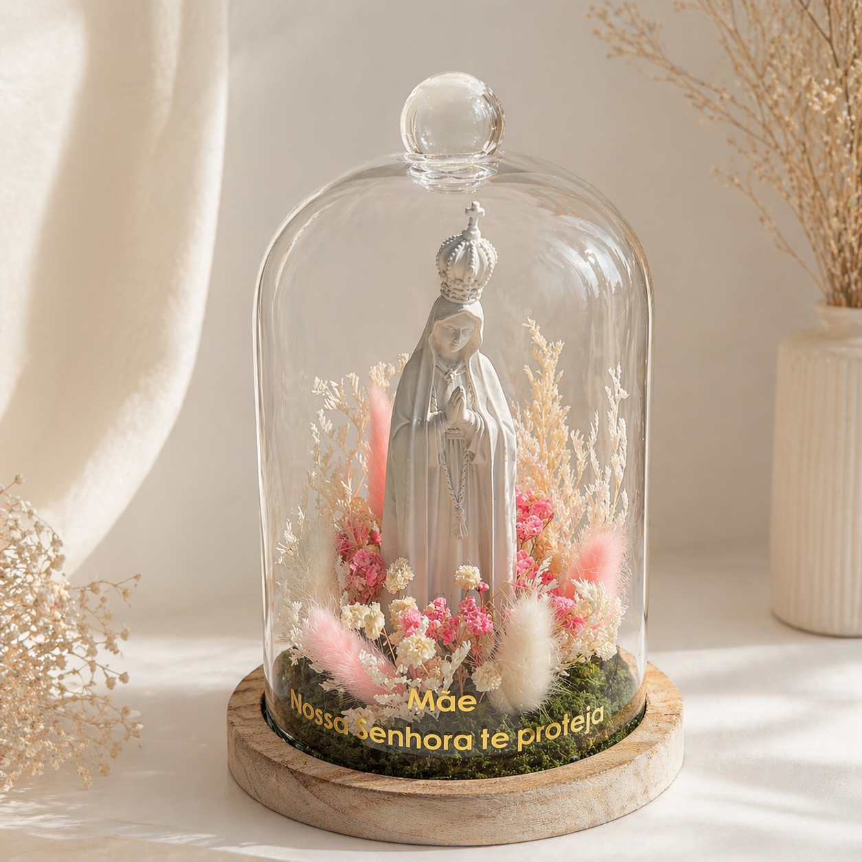 Campanula de nossa senhora de fatima personalizada presente mae 