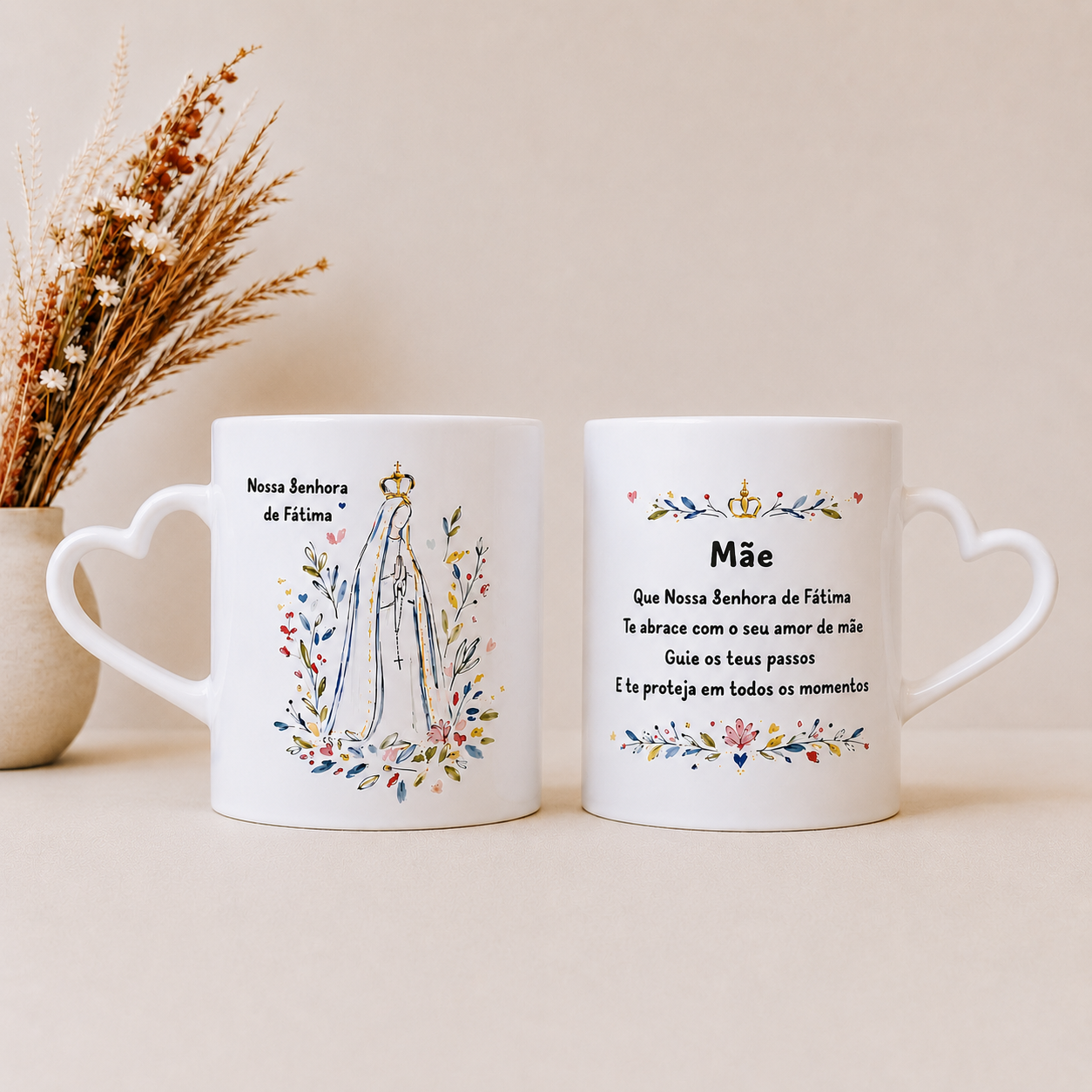 Caneca Nossa Senhora de Fátima Personalizada para a Mãe
