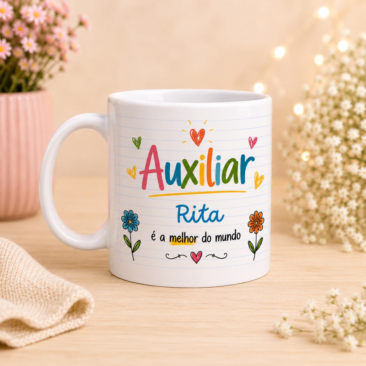 Box com Caneca Personalizada para Auxiliar